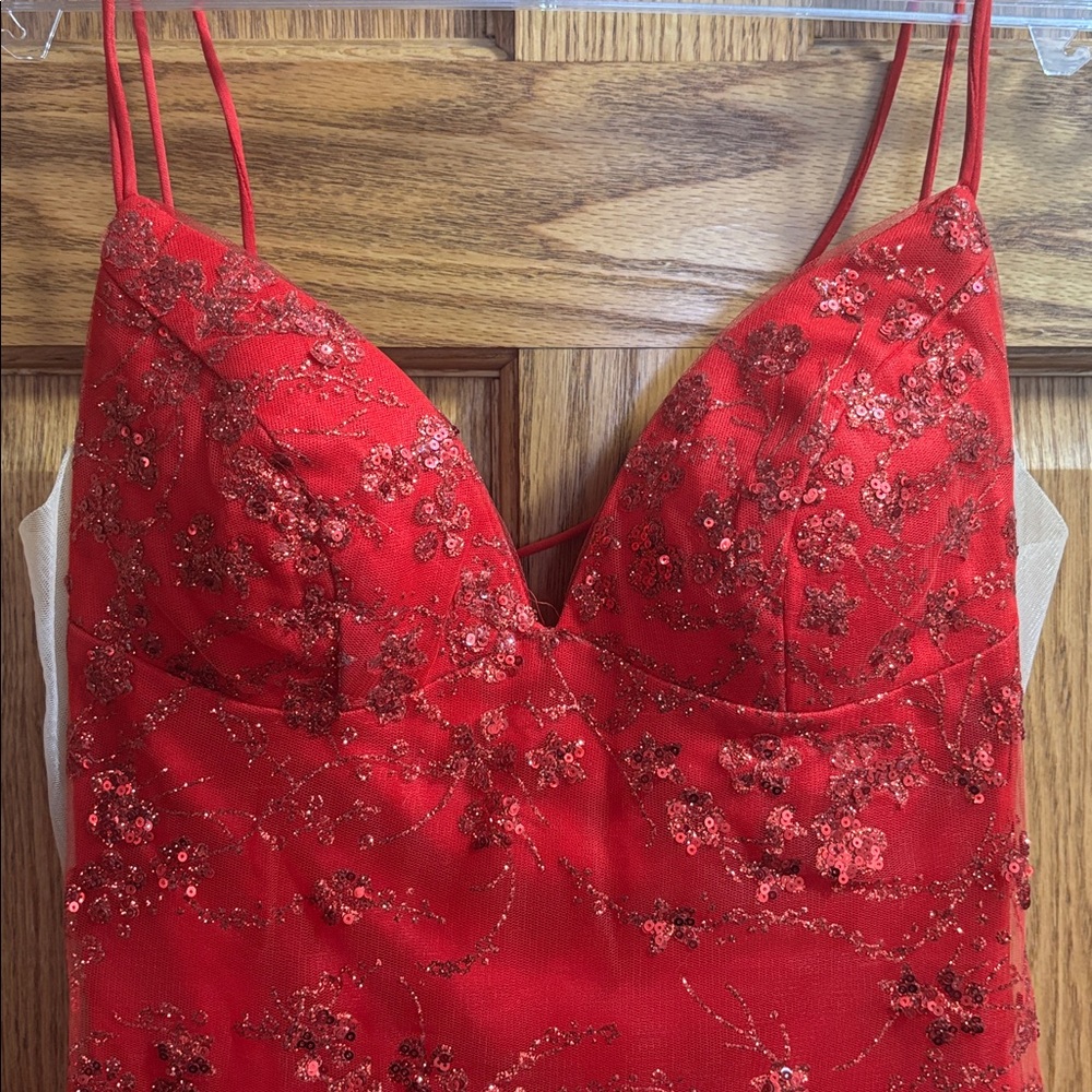 SOLD Amarra Red Prom Dress - Picture 8 of 13